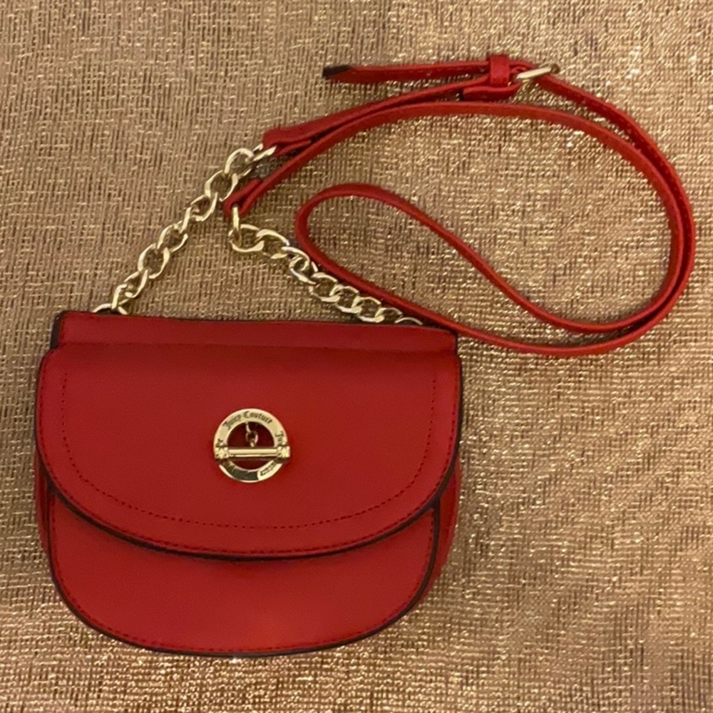 Juicy Couture Crossbody, RedOrange with Gold Hardware, Great Condition!